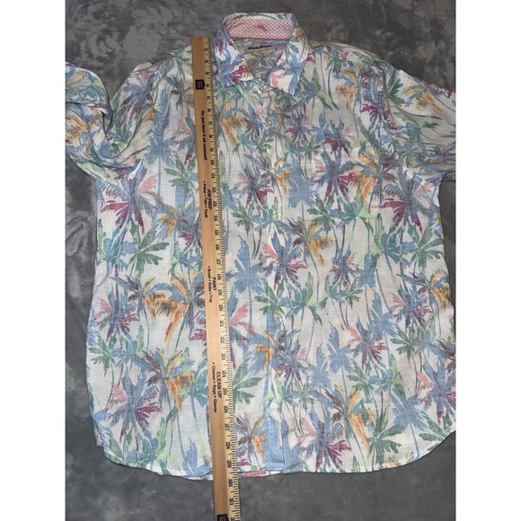 Tommy Bahama Mens LG All Over Floral Hawaiian Button Up LS Linen Blend Resort - Picture 9 of 10